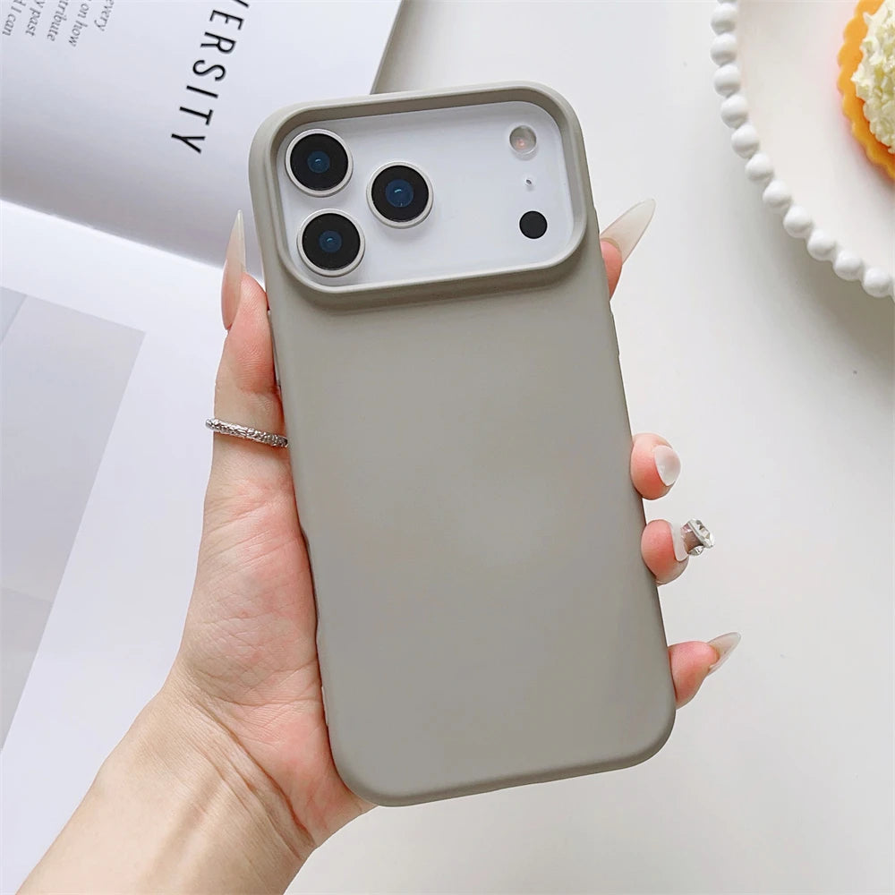 Matte Candy Color Phone Case for iPhone 17 Air 16 16E 15 Pro Max Liquid Silicone Shockproof Protection Skin Feeling Solid Cover