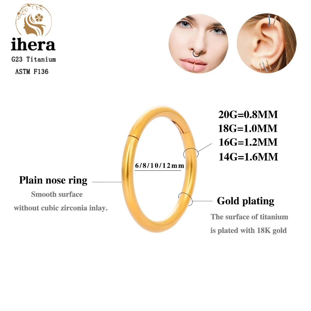 G23 Titanium Nose Ring – 10/50PCS Hoop Piercing Jewelry, 16/18/20G