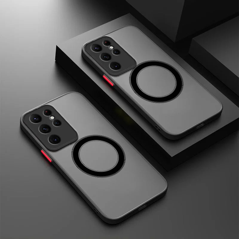 Stylish Magnetic Matte Phone Case for Samsung Galaxy S26 S25 S25FE S25edge S24 S23 S21 S20 FE Plus Ultra Hard Case Shock Proof