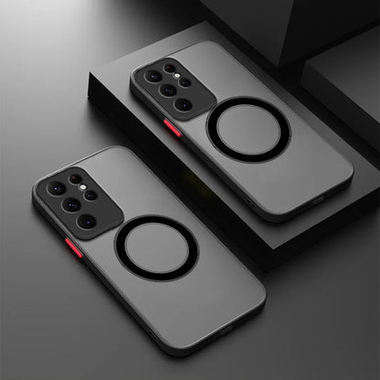 Stylish Magnetic Matte Phone Case for Samsung Galaxy S26 S25 S25FE S25edge S24 S23 S21 S20 FE Plus Ultra Hard Case Shock Proof