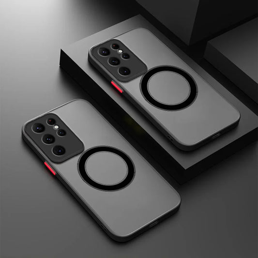 Stylish Magnetic Matte Phone Case for Samsung Galaxy S26 S25 S25FE S25edge S24 S23 S21 S20 FE Plus Ultra Hard Case Shock Proof