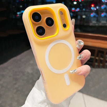 Luxury Candy Color 2 IN 1 Magnetic Case For iPhone 17 Air 16 15 14 13 12 11 Pro Max Plus For Magsafe Wireless Charge Matte Cover