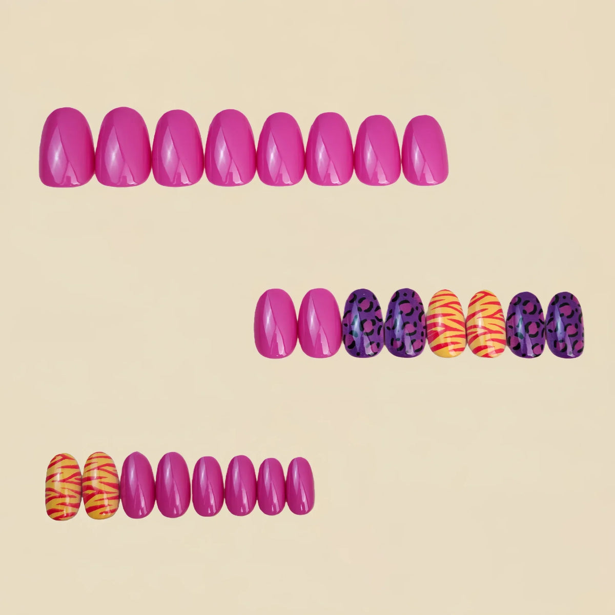 Short Long Press On Nails Leopard Black Purple Blue Glossy Glitter French Tips Self Adhesive Reusable False Nails For Women Girls Daily Manicure