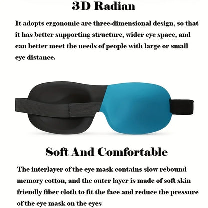 3D Contoured Sleep Eye Mask – Ultra-Soft Light Blocking Cover