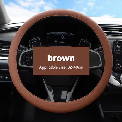 Non-Slip Silicone Steering Wheel Cover Summer Breathable Elastic Universal Fit 38cm Car Steering Wheel Protector Accessory