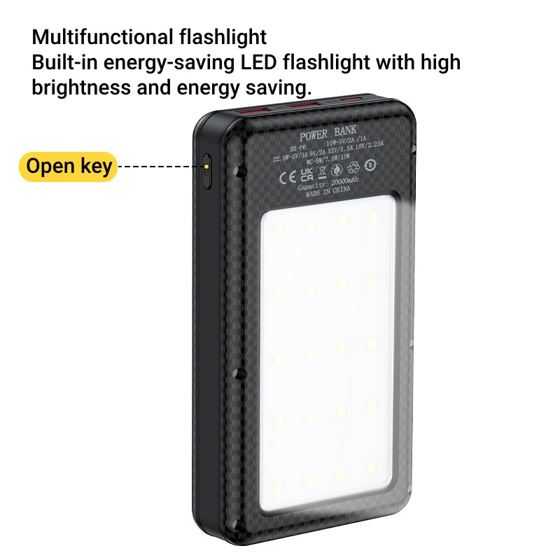 Dual USB Type C Power Bank Shell 5V DIY Shell 18650 Holder Cases Detachable Battery Charge Storage Box With Camping Lights