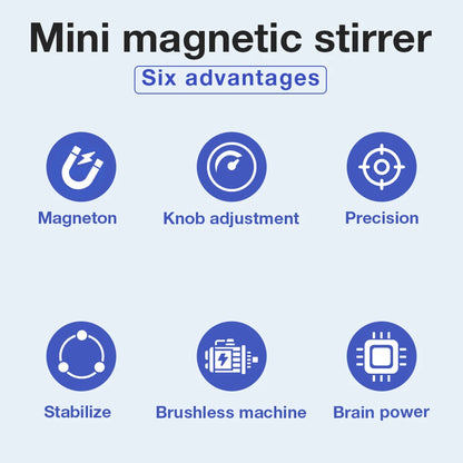 3000rpm Mini Magnetic Stirrer with Stir Bar Liquid Mixer Brushless DC Motor Magnetic Mixer Laboratory Supplies