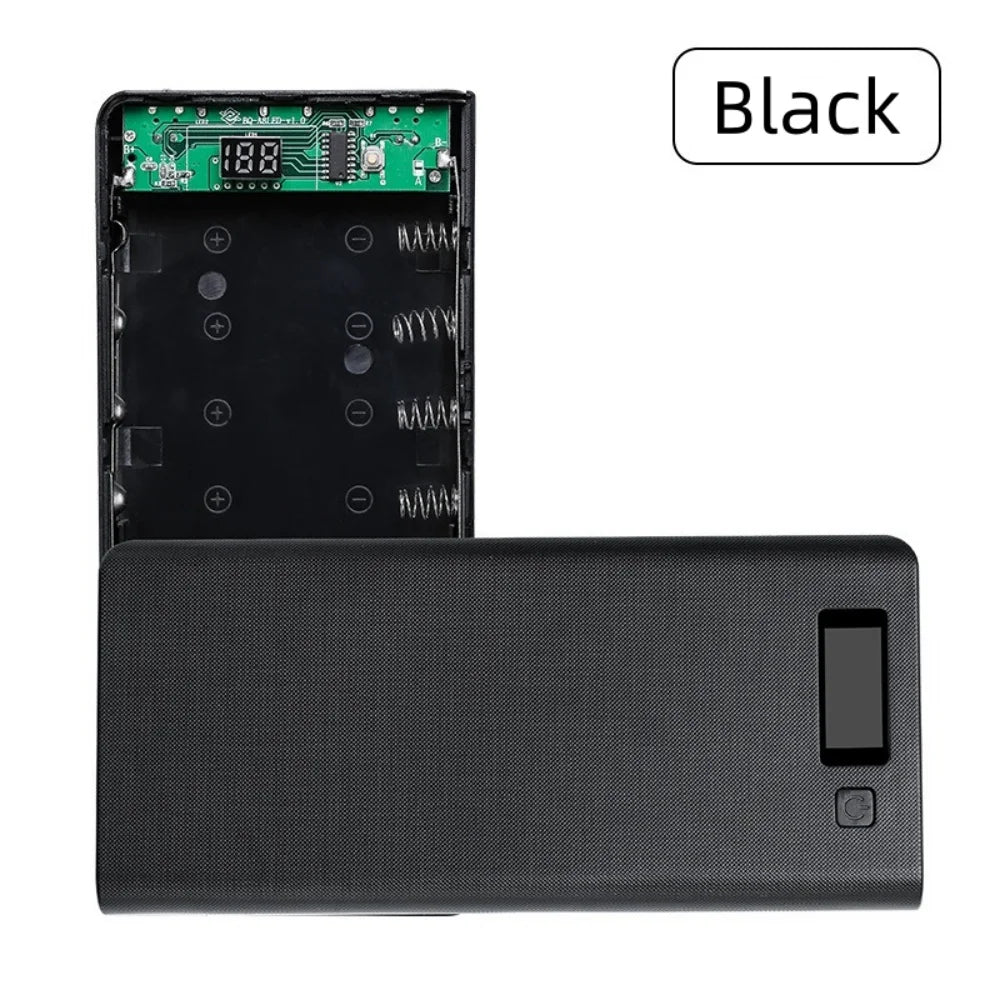 10 8 Slot 18650 Battery Holder DIY Shell Dual USB Type C Charger Powerbank Case Case for iPhone Xiaomi Battery Power Bank Case