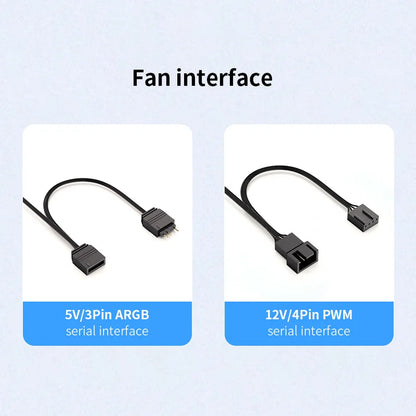 TEUCER LJ-4Pro Computer Case Fan ARGB Mirror Cycle 120mm 4Pin PWM PC Quiet Cooling Fan Low Noise Chassis Fan