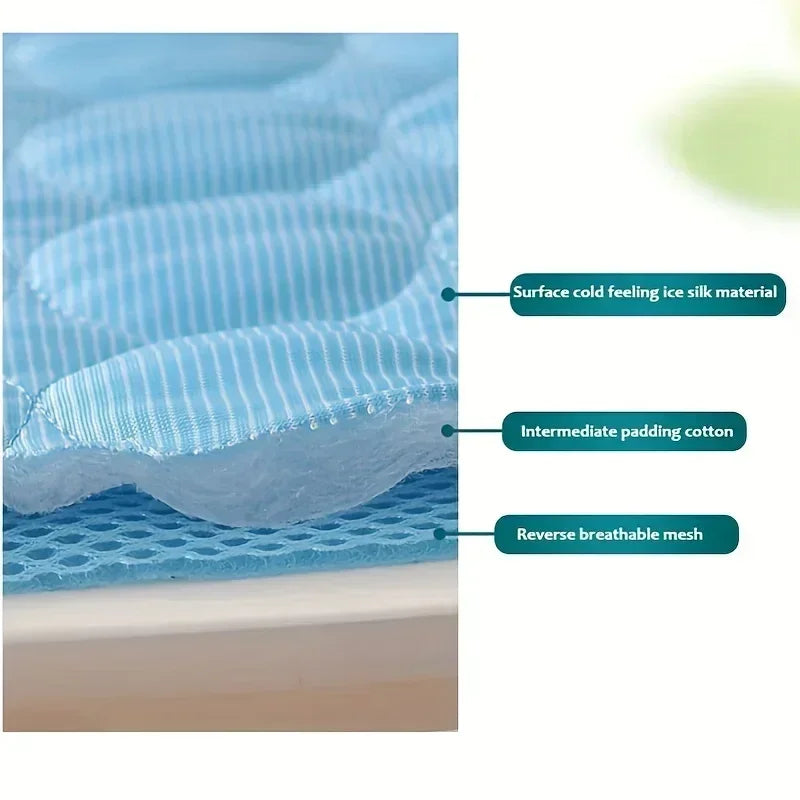 Summer Pet Ice Pad Cool Sleeping Mat Breathable Ice Silk Washable Pet Bed Durable Dog Cat Cushion Pet Supplies for Home Outdoor