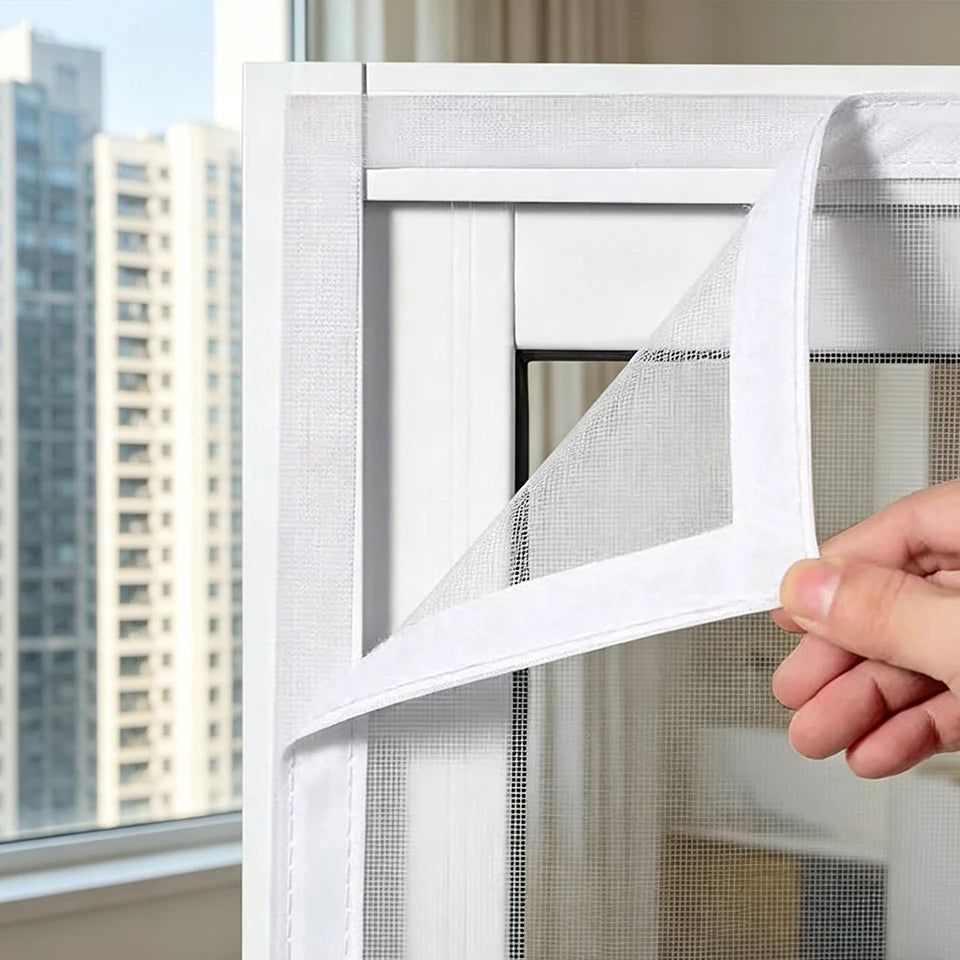 White Custom Size Self-adhesive Anti-mosquito Window Screen Summer Insect-proof Reusable Door Window Mesh Home Protection Mosqui
