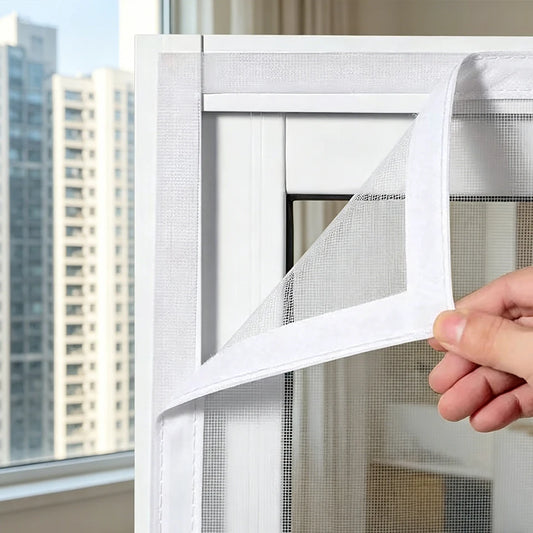 White Custom Size Self-adhesive Anti-mosquito Window Screen Summer Insect-proof Reusable Door Window Mesh Home Protection Mosqui