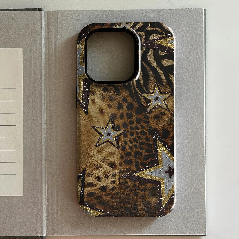 luxury Ins Brown Red Polka Dots Phone Case for iPhone 17 16 15 14 13 12 11 X XS XR XSMAX 7 8 Air Pro Max Plus Double-layer Cover