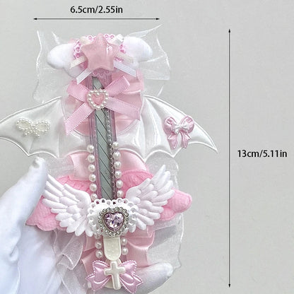 Cute Pink Cat's Claw Angel Wings Art Knife Mini Utility Cutter Retractable Letter Opener Portable Cute Opener Paper Cutting Tool