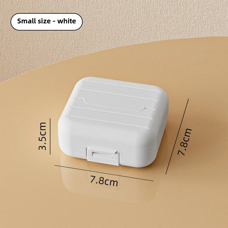 Mini 7 Grids Portable Pill Box Double Sealed Medicine Storage Case Week Long Day Divided Lockable Drug Organizer Weekly Pill Box