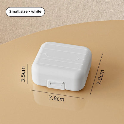 Mini 7 Grids Portable Pill Box Double Sealed Medicine Storage Case Week Long Day Divided Lockable Drug Organizer Weekly Pill Box