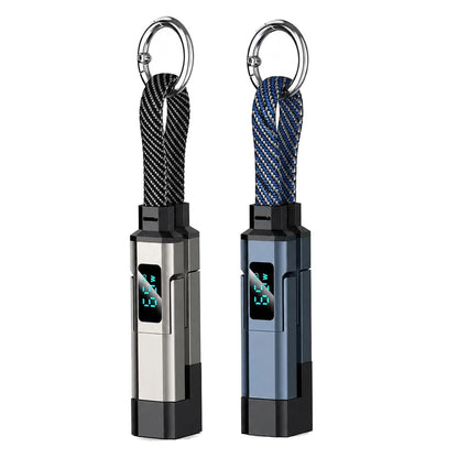 4-in-1 Keychain USB C Cable with V/A/W Display, 65W Fast Charging with LED  Charger Cord for iPhone 16/15, iPad,MacBook, Samsung