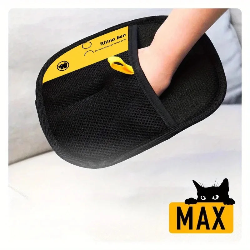 2 Pieces Double Sided Pet Grooming Gloves Fur Absorb Cleaning Mitt Practical Cat Hair Care Tool For Daily Pet Combing