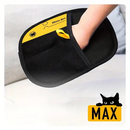 2 Pieces Double Sided Pet Grooming Gloves Fur Absorb Cleaning Mitt Practical Cat Hair Care Tool For Daily Pet Combing
