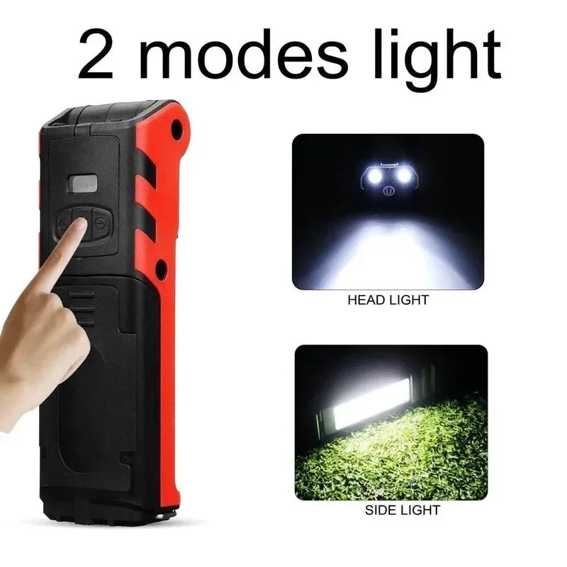 Dimmable COB LED Work Light USB Rechargeable Flashlight with Magnetic &Hook Power Bank Inspection Lamp  for Car Repair Camping