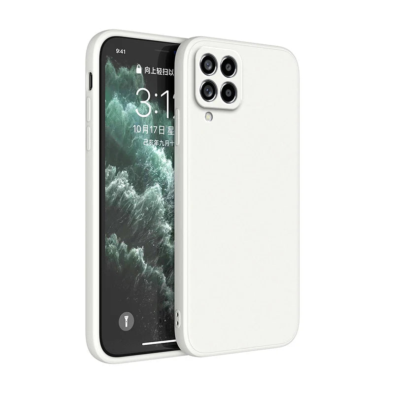 Funda Original Phone Case for Samsung A12 M12 A22 M22 A32 A42 A52 A72 5G Matte Silicone Camera Protective Cover Cases