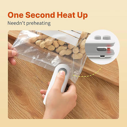1 pcs Mini Handheld Bag Sealer, Locks in Freshness for Chips, Nuts. 10x6x4cm, Cordless