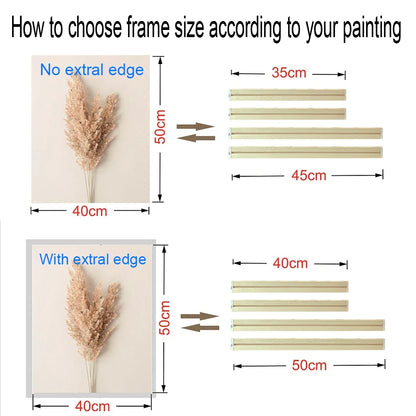 Various Sizes Canvas Frame Wooden Frames Natural Wooden Photo Oil Painting Canvas Diamond Painting Frames Canvas Wood Wall Frame