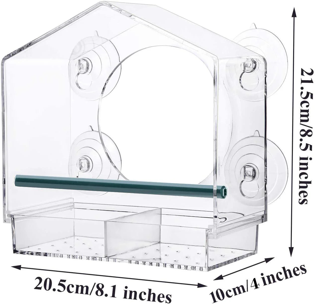 Window Bird Feeder Outdoor Transparent with Strong Suction Cup Automatic Feeding Leak-Proof Design Courtyard Balcony Bird Feedin