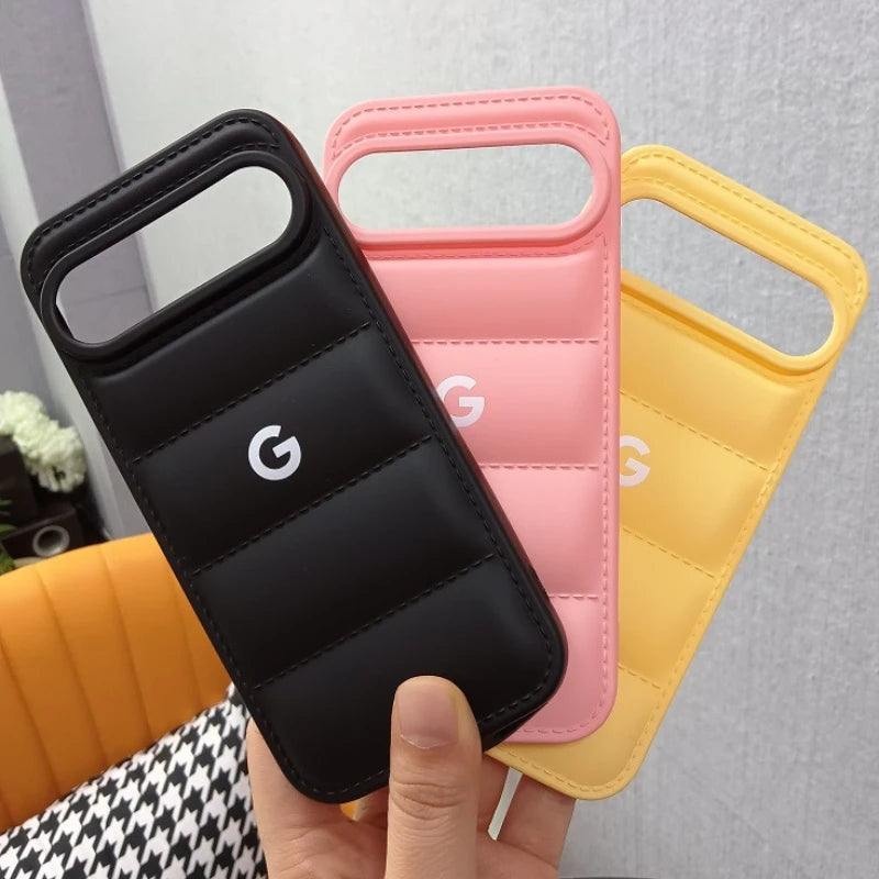 For Google Pixel 10 Pro 9a 9Pro 8 8Pro 7 7a 6 6a 6Pro 5 4 3 5A 4A 3A XL Soft Case Solid Color Liquid Silicone Down Jacket Case
