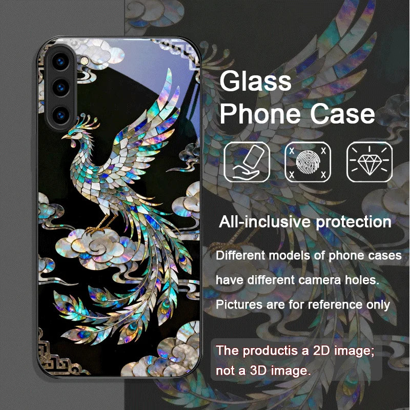 Stylish Tiger Dragon Marble Texture Printed Tempered Glass Phone Case for Samsung Galaxy S25 Ultra S24 S23 Plus S22 S21 FE Cover