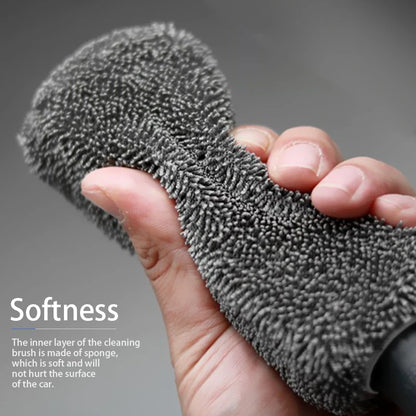 Microfiber Car Wheel & Tire Rim Cleaning Brush with Towel