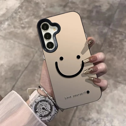 For Samsung Galaxy S26 S25 S24 S23 Ultra S22 Plus S21 FE Case Color Silver Smile Cheeks Cover For A57 A37 A17 A56 A55 A25 Funda