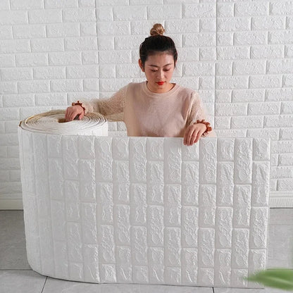 70cm*1m  3D Brick Pattern Wall Panels Wallpaper DIY Waterproof for Living Room Bedroom Kitchen Background Wall Decoration