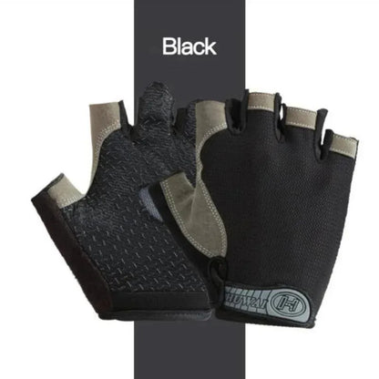 1Pair Gym Gloves Fingerless Gloves Anti-Slip Shock-Absorbing Gloves Sports Gloves for Training Lifting Weight Cycling