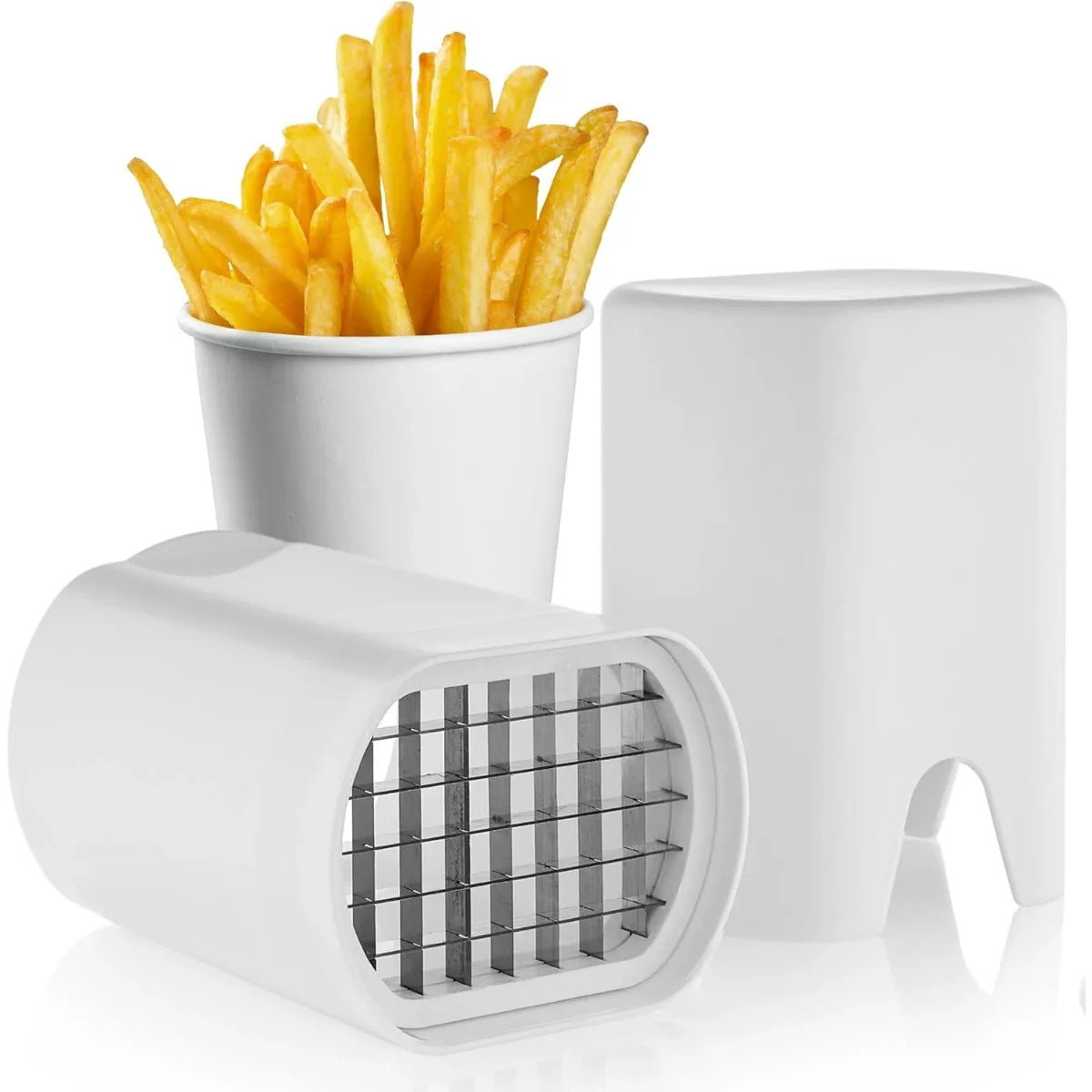 White French Fry Cutter Tool Food and Vegetable Shredder Manual Natural Cutting for Quick Dicing Vegetables and Potatoes Tools