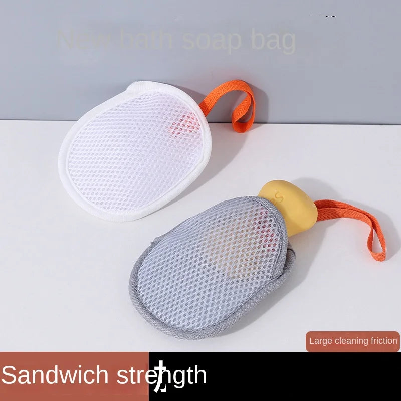 1~8Pcs New Foaming Soap Bag Net Mesh Massage Exfoliator Pouch Bathing Bubble Maker Cleaning Tool