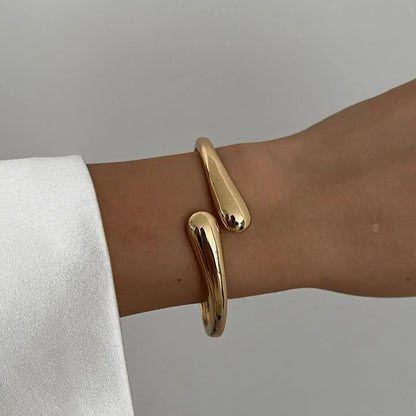 DIEZI Vintage Hip Hop Metal Cuff Bangles – Punk Gold & Silver Geometric Bracelets for Men & Women