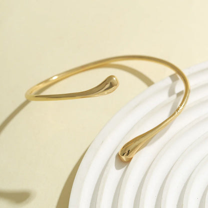 FTCY Vintage Water Drop Shape Geometric Arm Bracelet – Adjustable Open Cuff Bangle for Women