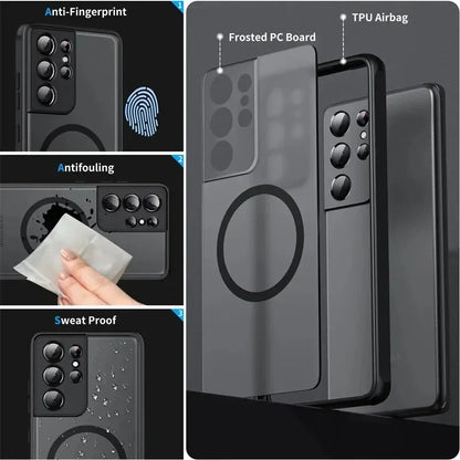 Wireless Charge Case for Samsung Galaxy S25 S20 S24 S23 S22 S21 Ultra Plus FE A13 A14 A33 A34 A54 A53 A52 A51 A71 Magsafe Cover