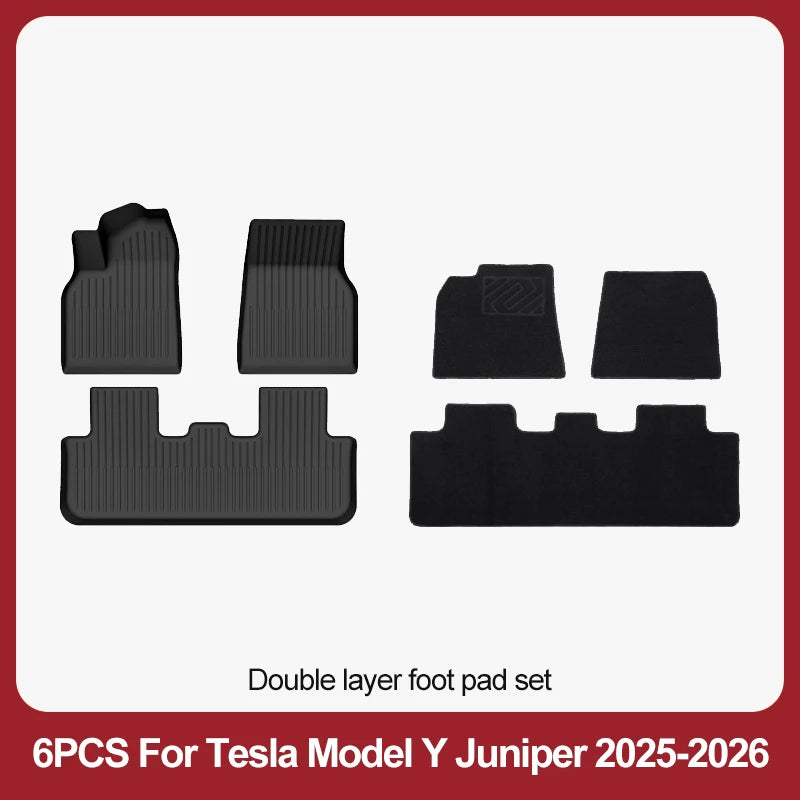 For Tesla New Model Y Juniper Premium/Performance 2025+ TPE Floor Mats Luggage Mat Wear-resistant Foot Pads ModelY Trunk Mats
