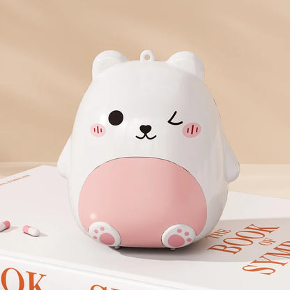 Mini Portable Bear Cartoon Jewelry Storage Box Travel Sealed Five Grids Organizer Compact Personal Medicine Box