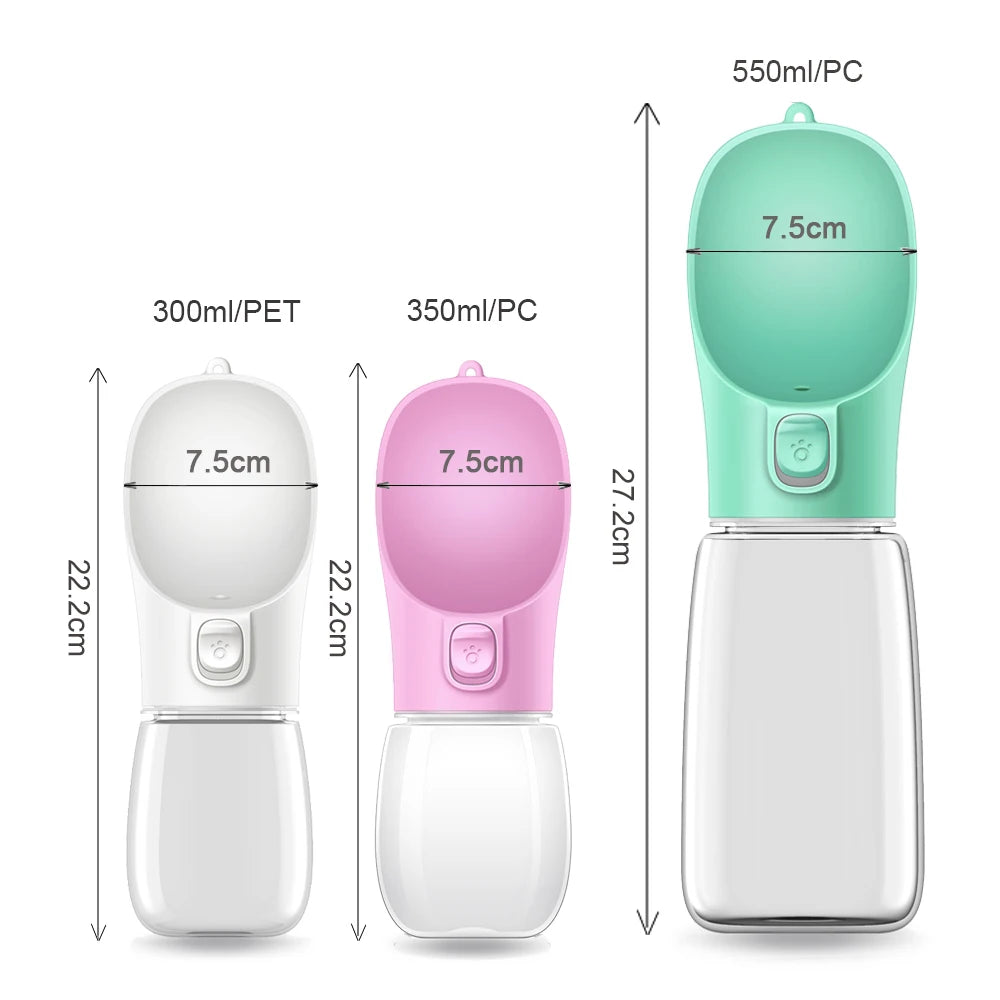 Portable Dog Water Bottle with Drinking Bowl – 300ml to 550ml