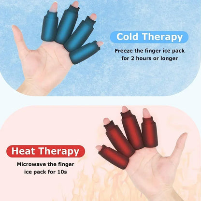Finger Ice Sleeves 4PCS Finger & Toe Cold Gel Ice Packs Thumb Ice Packs Hot Cold Compression Sleeves For Arthritis Hand Care