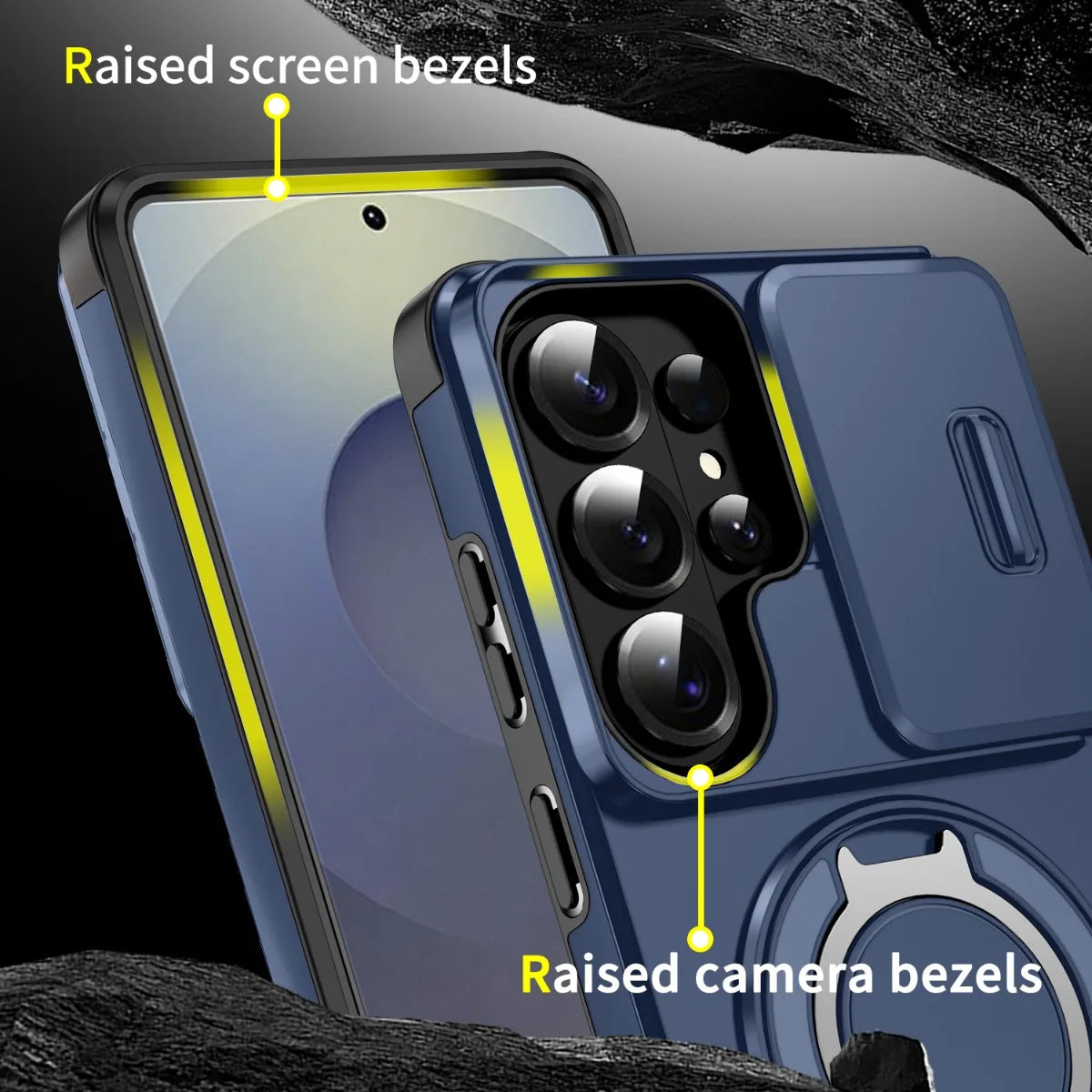 Phone Case for Samsung Galaxy S26 S23 S22 S21 Ultra S26 Edge S26 S25 S24 Plus S25 FE 360 Degree Rotating Magnetic Bracket Cover