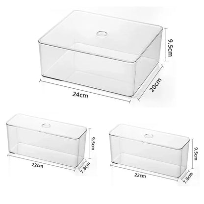 Clear Drawer Organizer Sets Acrylic Box Plastic Storage Box Stationery Makeup Organizer Boxes Transparent Storage Box Bins