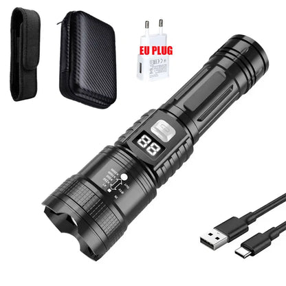 Heinast Super Powerful Portable Torch Strong Light Long Range Flashlight High Power TYPE-C Rechargeable Camping Fishing Lantern