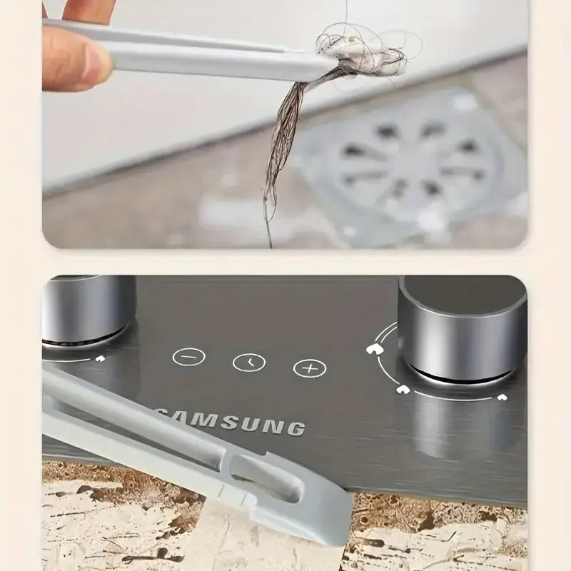 4 in 1 360° Rotating Hard Bristle Scrubber Multi-Purpose Tile Cleaning Brush with Clip Scraper for Bathroom Kitchen Floors
