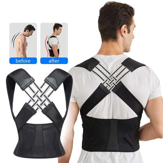 Back Brace Posture Support for Women and Men, Shoulder Straightener Adjustable Full Back Support Upper and Lower Back and Neck