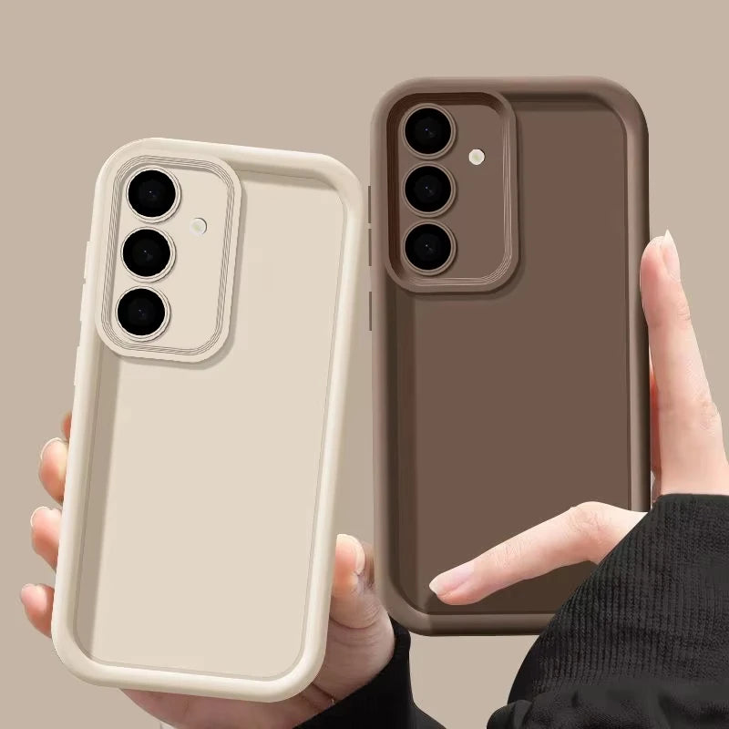 Soft TPU Case For Samsung S26 S25 S24 S23 S22 S21 Ultra Plus FE S25 edge A54 note 20 Shockproof Solid Color Silicone Phone Cover