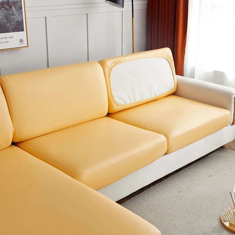 Stretch PU Leather Waterproof Sofa Cushion Cover Sofa Seat Slipcover Backrest Cover Easy Clean Sofa Protector for Pets Kids